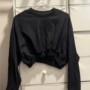 Better Bodies Empowered Black Cropped Sweatshirt